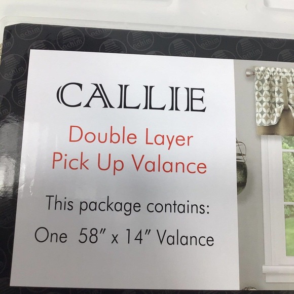Callie Double Layer Pick Up Valance - 58x14 - Taupe/Silver - Picture 11 of 11